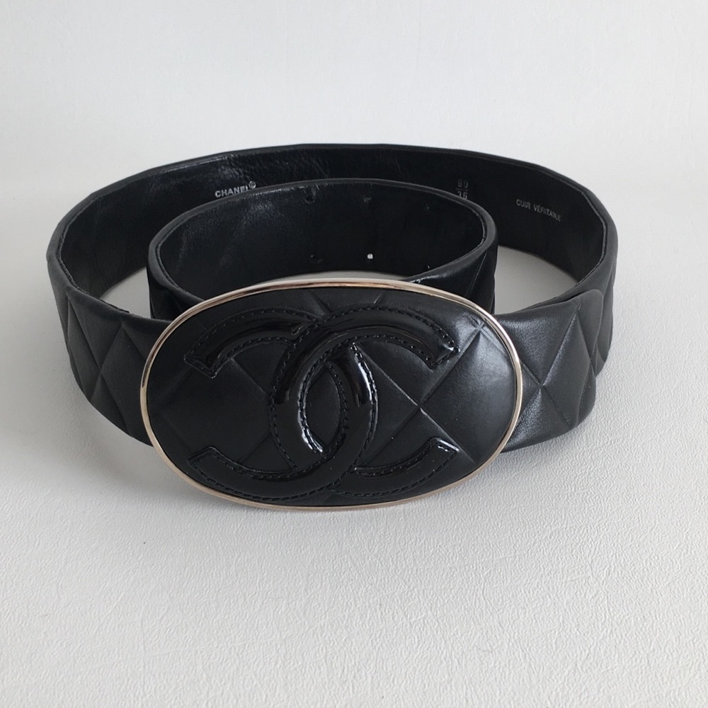 CHANEL Calfskin CC belt